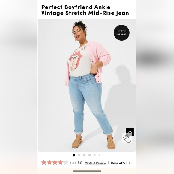 Torrid Perfect Boyfriend Ankle l Stretch Mid-Rise Jean Size 14 or 24 NWT - Picture 3 of 13